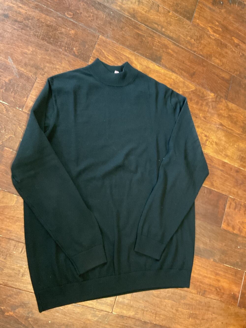 Murano Men's Black Wool Mock Turtleneck Sweater - 2XL